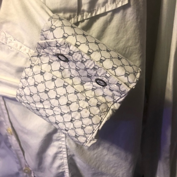 Jachs Just A Cheap Shirt Men’s Button Down White Shirt With Patches Size… - Picture 9 of 10